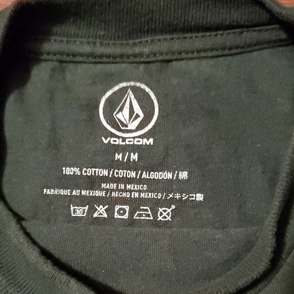 Volcom Dark Green Tee with Yellow Emblem - Picture 2 of 5
